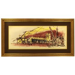 Original Herb Ryman concept for Tomorrowland entry corridor.