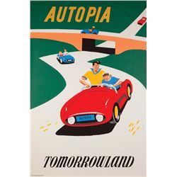 Original Autopia  attraction poster.