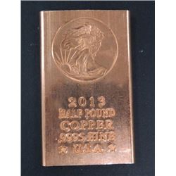 1/2 Pound .9995 Fine Copper Bullion Bar, Walking Liberty