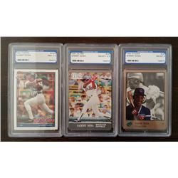 (3) Sammy Sosa Graded Baseball Cards