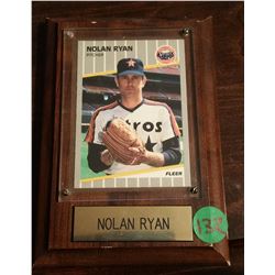 Nolan Ryan Plaque With Baseball Card