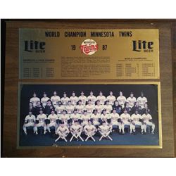 1987 World Champion Minnesota Twins Plaque With All The Players