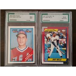 2 Graded Basebball Cards, 1990 Topps Albert Belle #14 & 1988 Topps Robin Ventura #124T