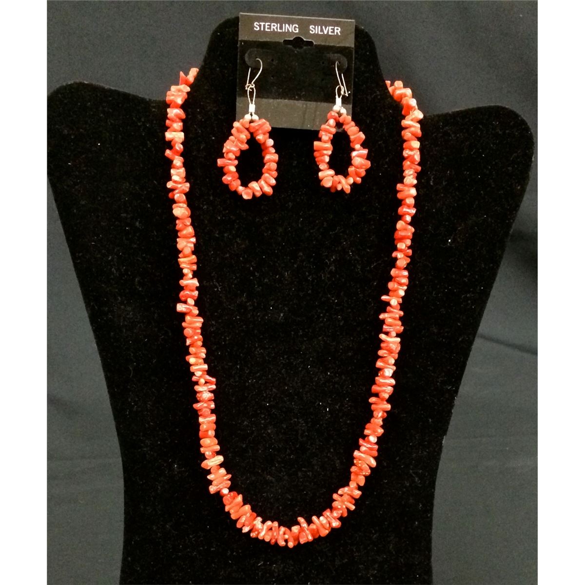 Branch Coral Necklace and Earring Set