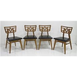 Set of 4 mid-century modern maple side chairs