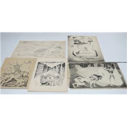 Carlos Coffeen Serpas, Five Surrealist prints