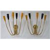 Image 1 : Pair Italian mid century brass 5 light sconces