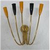 Image 2 : Pair Italian mid century brass 5 light sconces