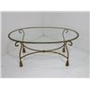 Image 1 : Gilded wrought iron coffee table with glass top