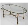Image 2 : Gilded wrought iron coffee table with glass top