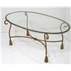 Image 3 : Gilded wrought iron coffee table with glass top