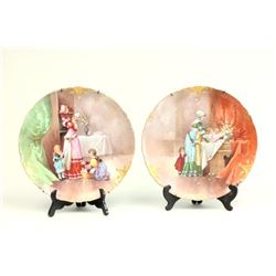 Pair Limoges handpainted chargers