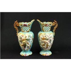 Pair of Majolica pitchers