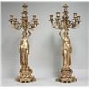 Image 1 : Pair 7 arm bronze figural candelabra