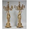Image 7 : Pair 7 arm bronze figural candelabra