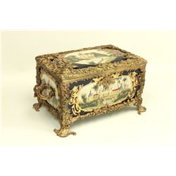 Bronze & porcelain casket