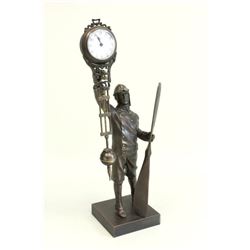 Bronze figural Aviator swing clock