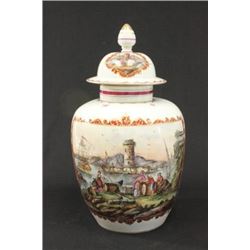 Large Royal Vienna covered porcelain urn