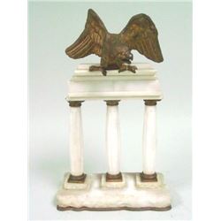 Eagle bronze & marble sculpture