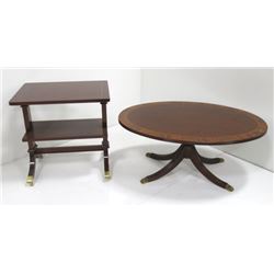 Kindel mahogany table & Henkel oval coffee table