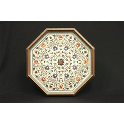 Inlaid marble octagonal plaque
