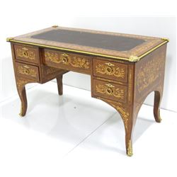 Louis XV style marquetry bronze mounted desk