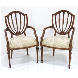 Pair of Adam's style arm chairs