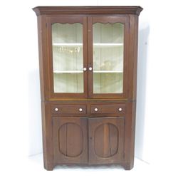 Victorian cherry corner cabinet