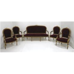 1920 Giltwood Louis XVI style salon set
