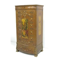 Vernis Martin style decorated Lock Side Chest