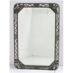 French Art Deco style wrought iron mirror