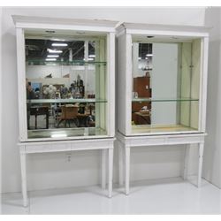 Pair of Adams style vitrines on stands