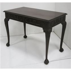 Chippendale style mahogany ball & claw console table