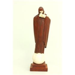Carved Wood & Bone Madonna & Jesus