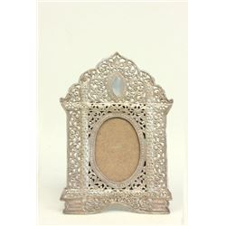 Silver easel picture frame