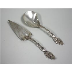 2 Recast sterling silver serving pieces
