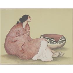 Rudolph Carl Gorman, Seated Woman with Bowl