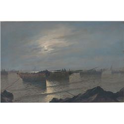 Mario Galanti, "Harbor Scene"