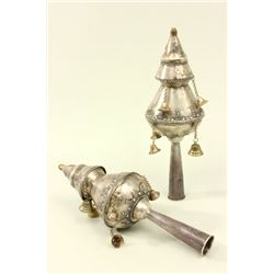 Pair of sterling silver Torah Crowns