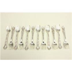12 sterling silver Shiebler ice cream forks
