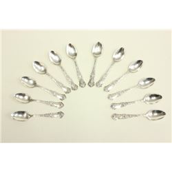 12 sterling silver Shiebler demitasse spoons