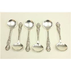6 sterling silver Shiebler small bullion spoons