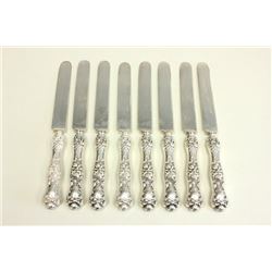 Set of 8 sterling silver Shiebler knives