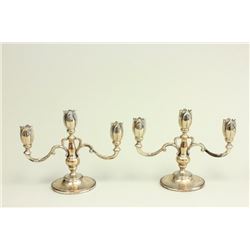 Pair Fisher sterling silver weighted candelabra
