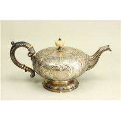 Sterling silver teapot with bone finial
