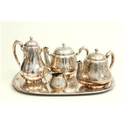 5 piece Christofle silver plate tea set