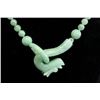 Image 2 : Green jade beaded necklace with "Dragon" carving