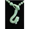 Image 4 : Green jade beaded necklace with "Dragon" carving