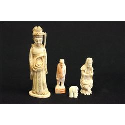 4 bone carvings