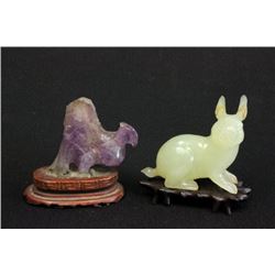 2 Carved Chinese figures